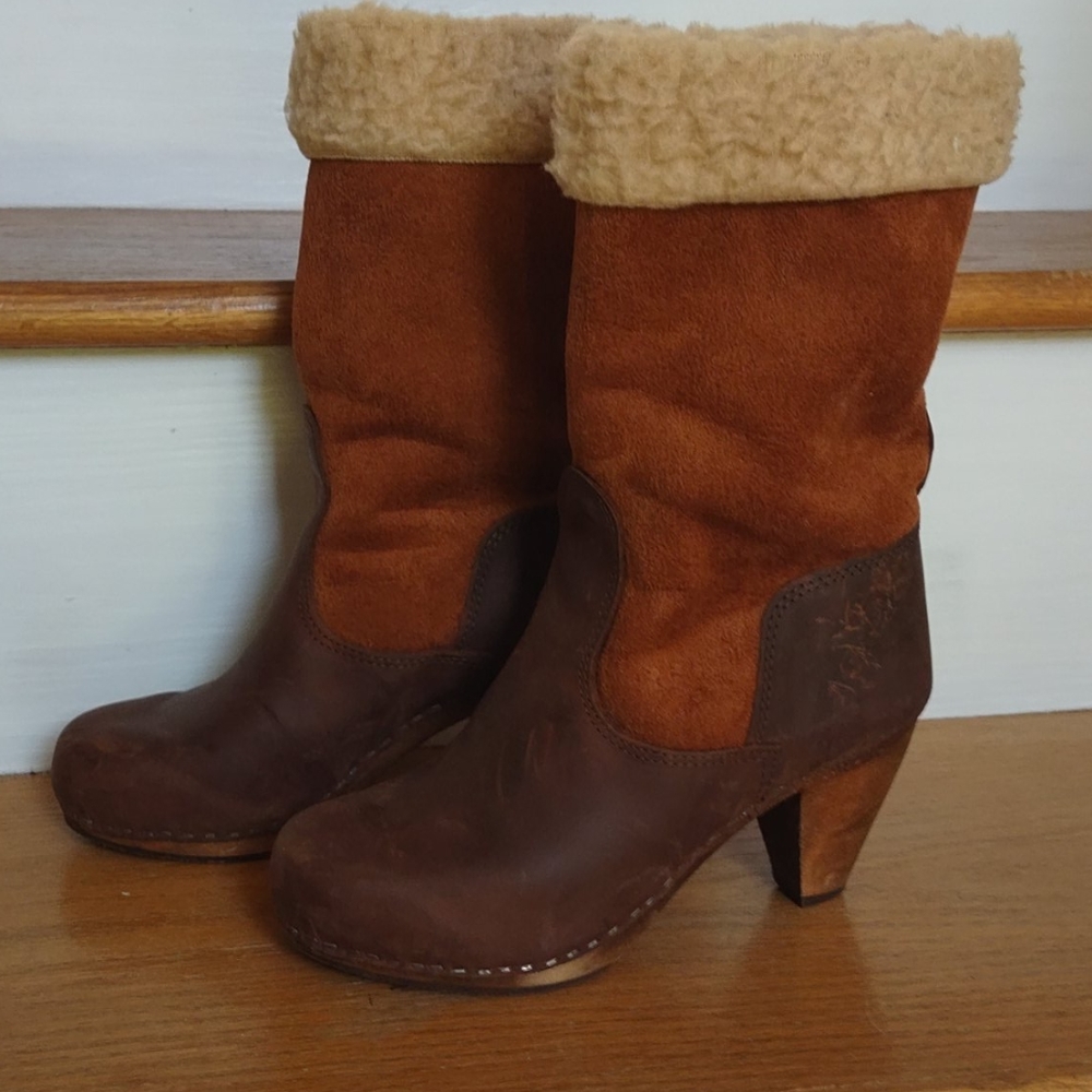 Fuzzy heel boots